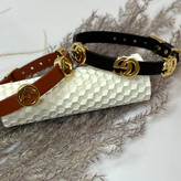دستبند مینیمال چرم کمربندی زنانه طرح Gucci(گوچی) و Fenfi(فندی)